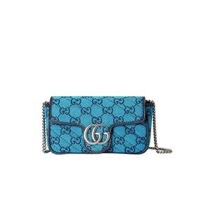 Gucci - Blue GG Marmont Blue Super Mini Bag